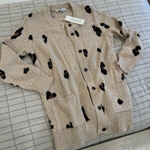 Foxcroft Nikita Cardigan Leopard 100% Cotton NWT